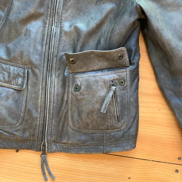 Women's brown leather jacket by Scully, size L - Picture 7 of 11